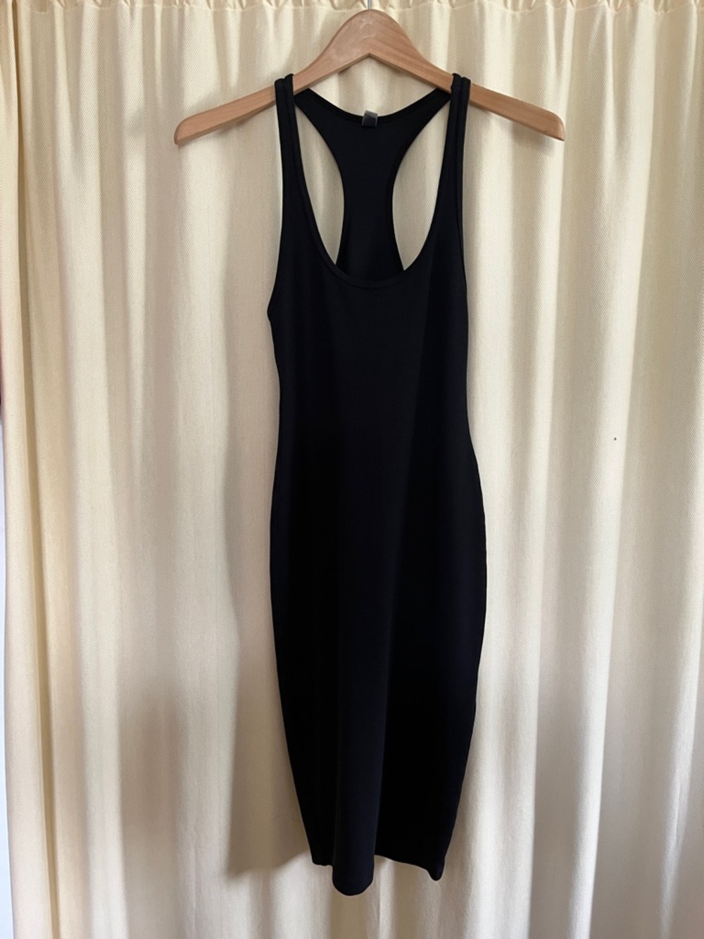 Los Angeles Apparel Black Racerback Midi Slip Dress